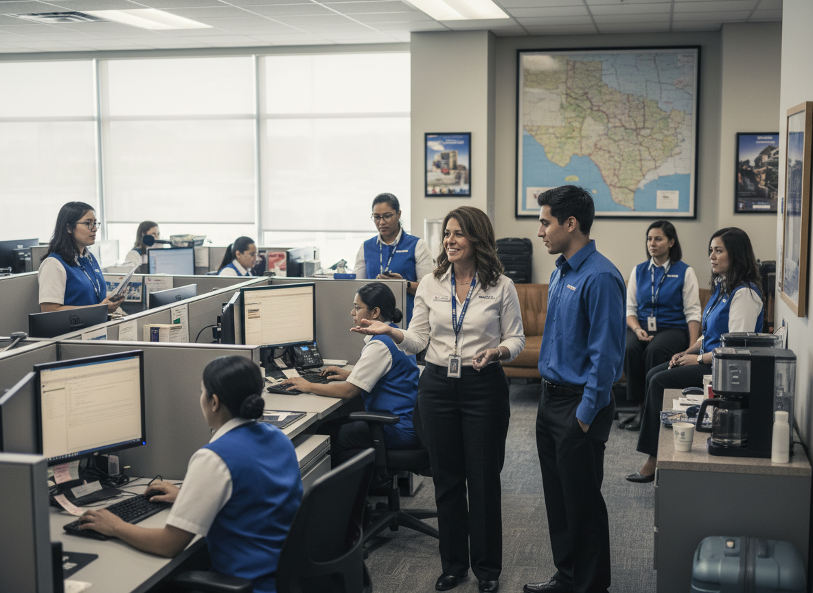 The Passenger Support Desk team at work in Houston
